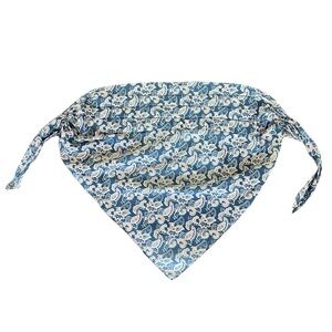 Women's Floral Hair Scarf Pink Blue Flowers Head Bandana Headwrap quilted cotton